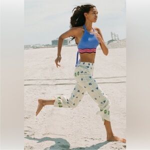 New! Zara Floral Embroidered Wide Leg Pants